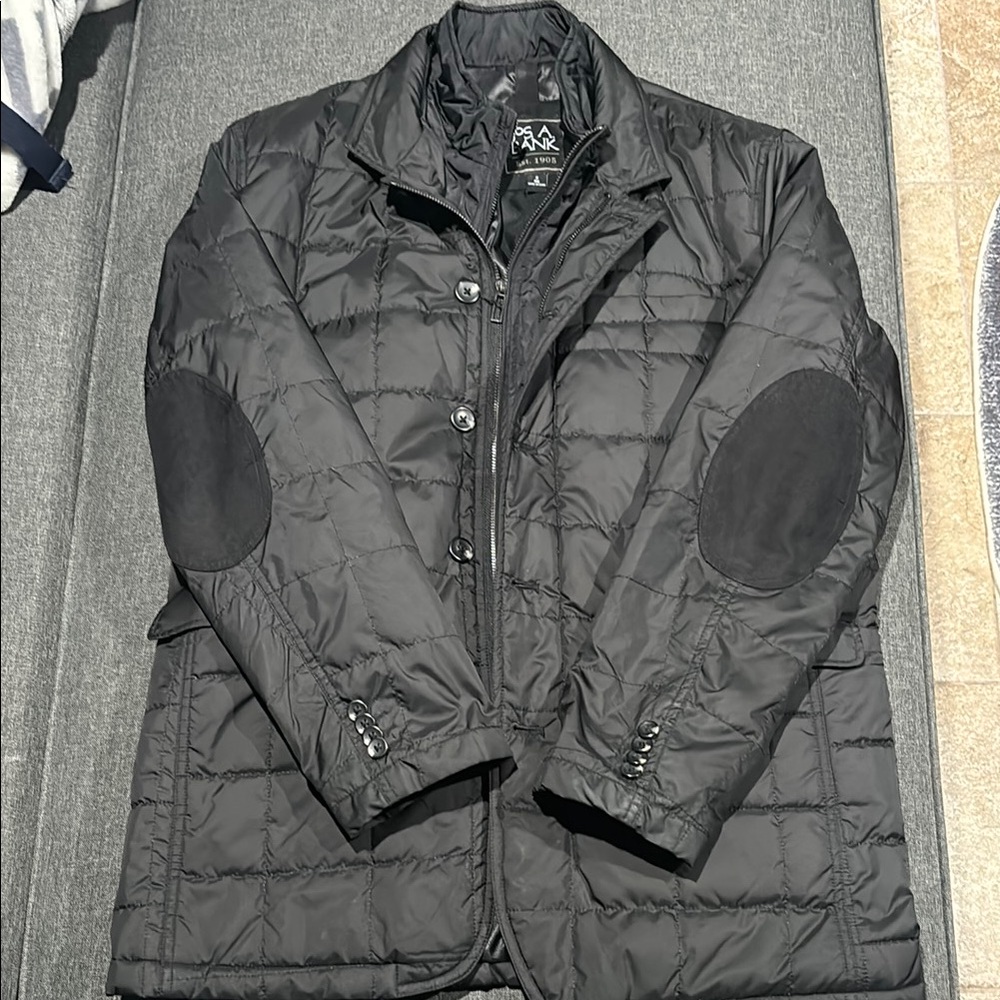 Men's Black Quilted Jacket Jos A Bank